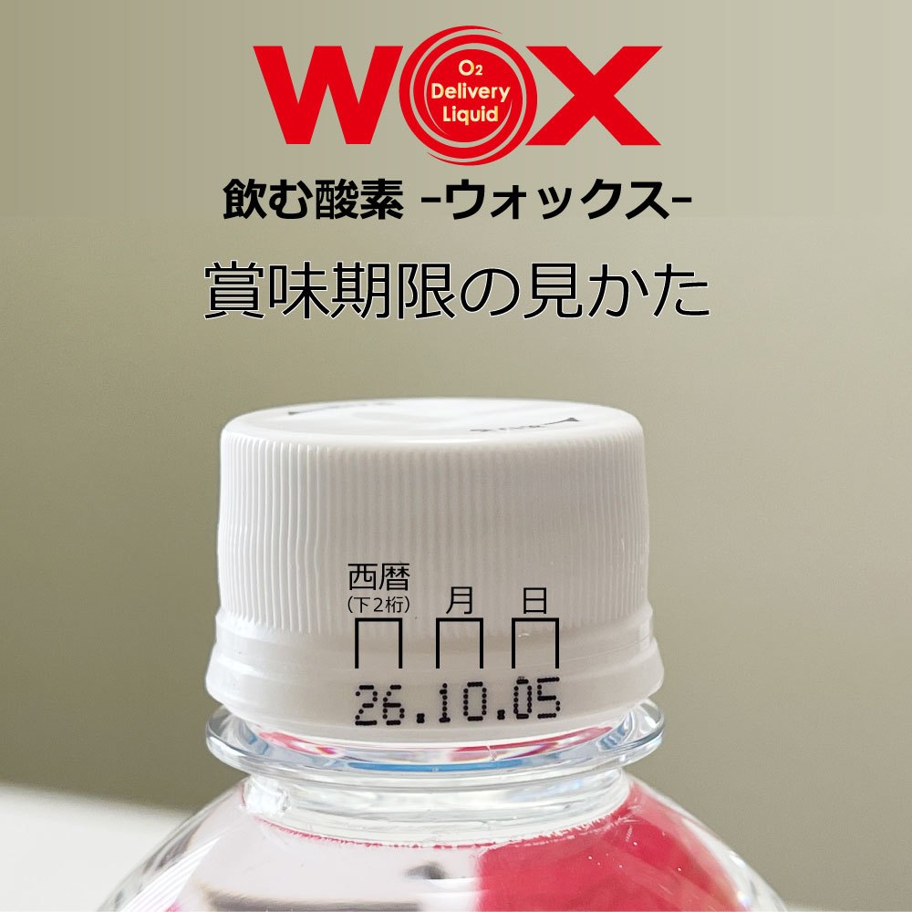 Close-up of the WOX cap with the printed best-by date